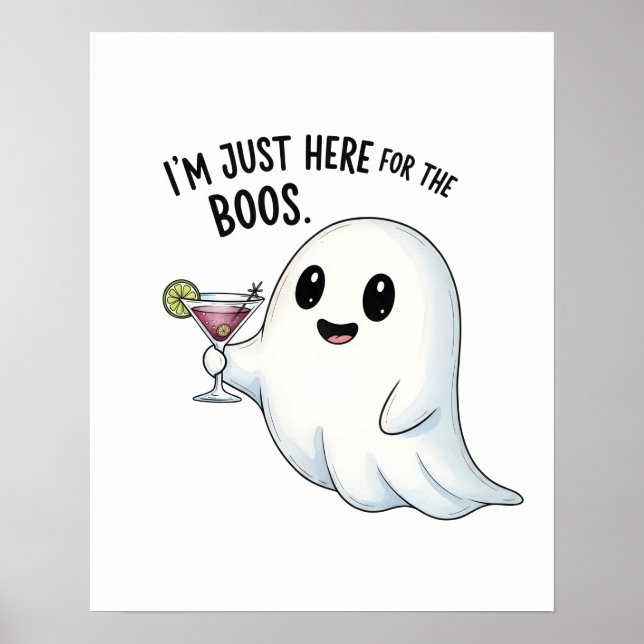 Affiche Je suis juste ici pour l'Halloween de Boos (Devant)