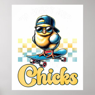 Affiche je suis juste là pour les filles, rétro, vintage