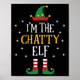 Affiche Je suis La Chatty Elf T Shirt Funny Famille Cadeau
