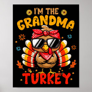 Affiche Je suis la dinde grand-mère pour la fête de Thanks