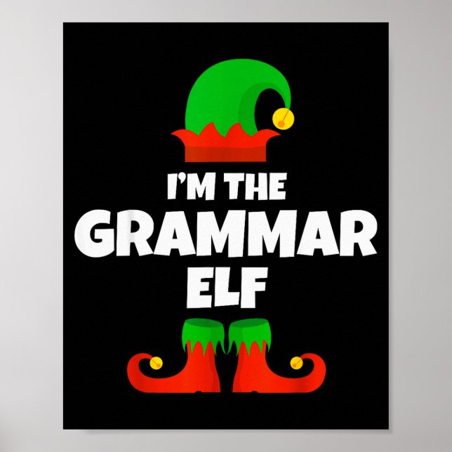 Affiche Je suis la famille de l'elfe de grammaire en pyjam (Devant)