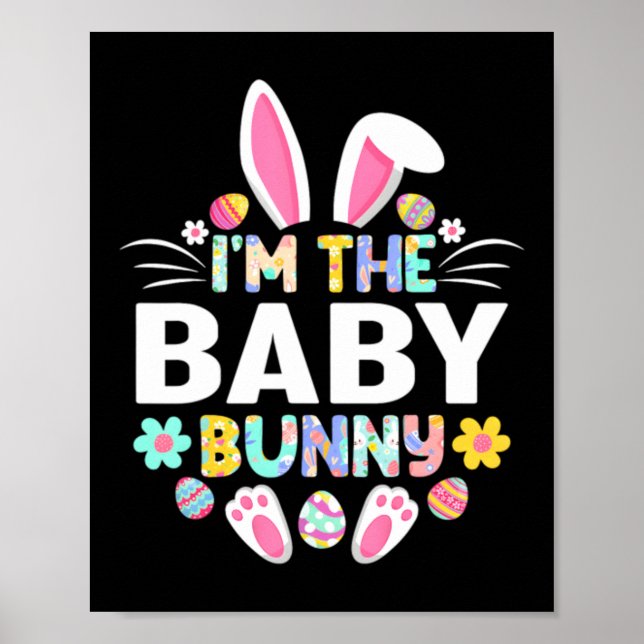 Affiche Je suis la famille de Pâques de bébé lapin (Devant)