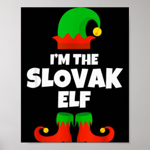 Affiche Je suis la famille d'elfes slovaques Pajama Noël d