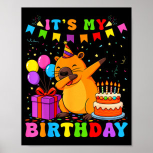 Affiche Je Suis La Fille De L'anniversaire Mignonne Capyba