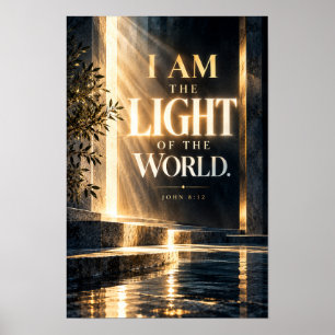 Affiche Je suis la lumière du monde Jean 8:12 Wa chrétien