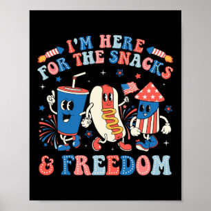 Affiche Je suis là pour les snacks et la liberté garçon fi