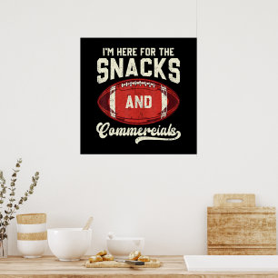 Affiche Je suis là pour les snacks et les publicités de fo