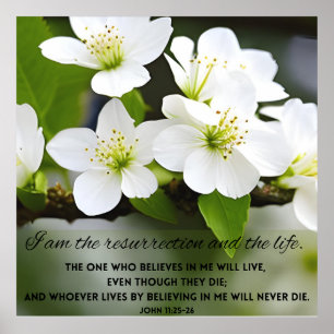 Affiche Je Suis La Résurrection Motivationnelle Bible Vers