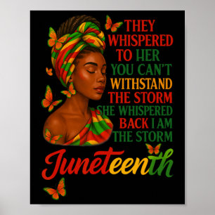Affiche Je Suis La Tempête Juneteenth Afro Femmes Noires H