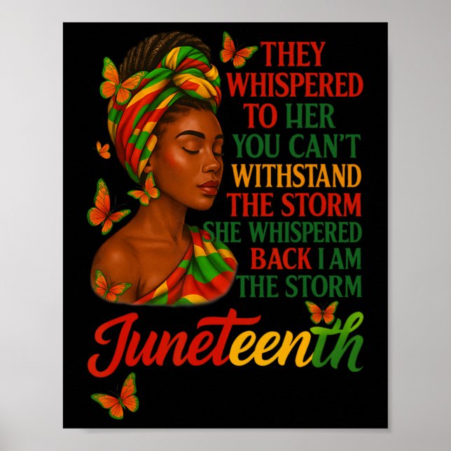 Affiche Je Suis La Tempête Juneteenth Afro Femmes Noires H (Devant)