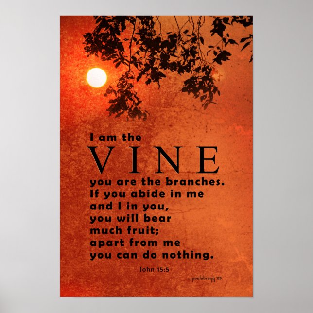 Affiche Je suis la Vigne ... (Écriture : Jean 15:5) (Devant)