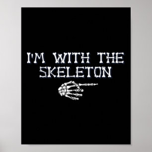 Affiche Je suis le avec le squelette en costume d'Hallowee