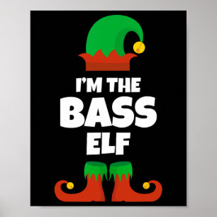 Affiche Je suis le B Elf Famille Pyjama Joueur de Noël Bis