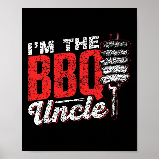Affiche Je suis Le Barbecue Barbecue Grill Bbq Uncle Meat (Devant)