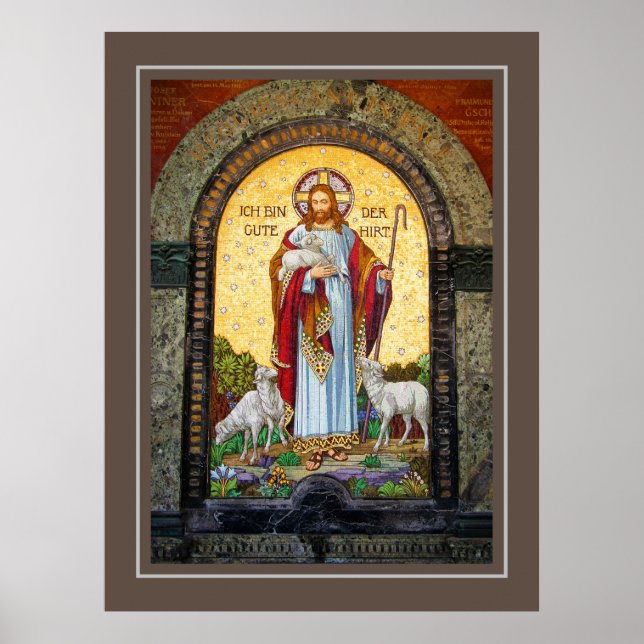 Affiche "JE SUIS LE BON SHEPHERD" Jean 10:11 Art Mosaïque (Devant)