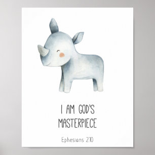 Affiche Je suis le chef-d'oeuvre de Dieu Bible Verse Enfan