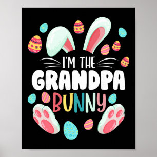 Affiche Je suis le lapin grand-père pour une fête de Pâque
