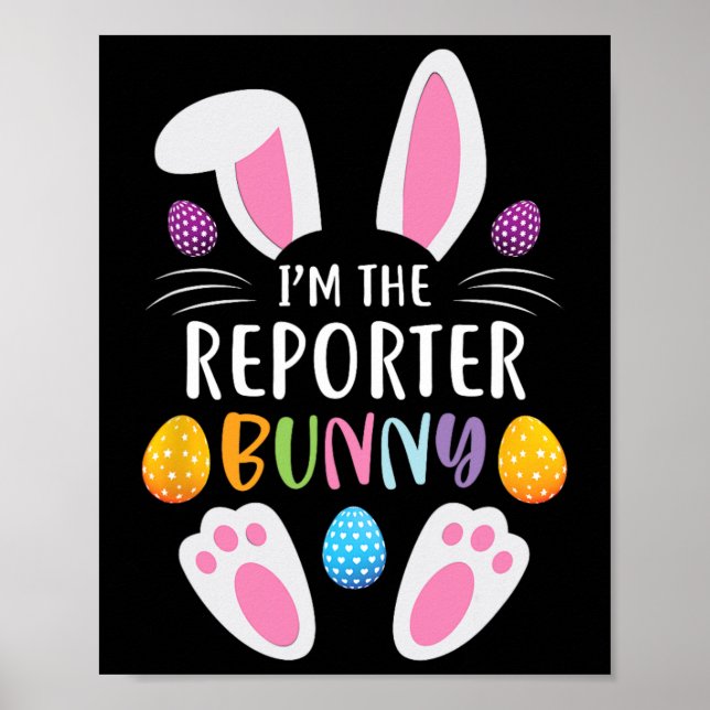 Affiche Je suis Le Lapin Reporter Drôle Lapin De Pâques Ra (Devant)