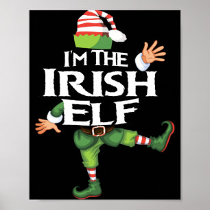 Affiche Je suis le lutin irlandais veille de Noël Xmas Elf