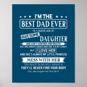 Affiche Je suis le meilleur papa que j'aie jamais eu un fr