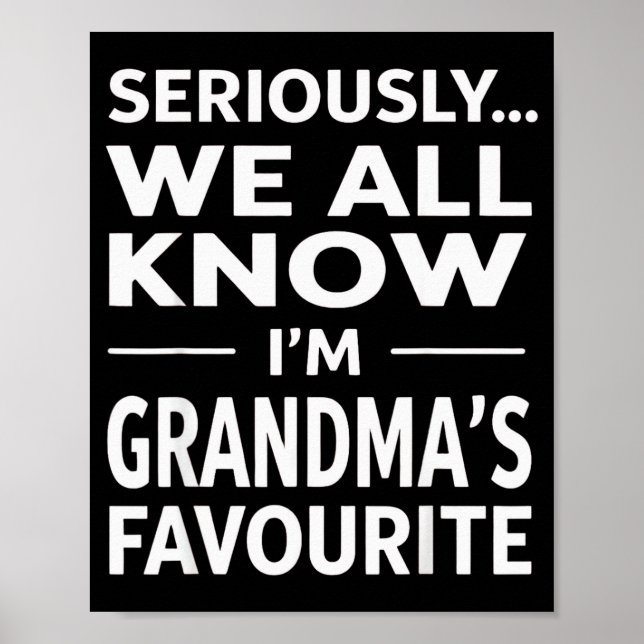 Affiche Je suis le petit-fils préféré de grand-mère humour (Devant)
