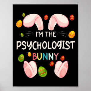 Affiche Je suis le psychologue lapin drôle famille apparié