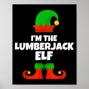 Affiche Je suis le pyjama de Noël de la famille d'elfe bûc