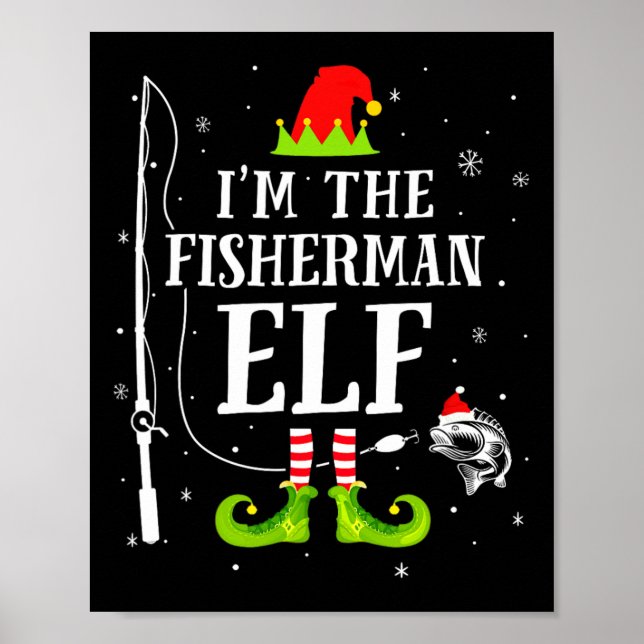 Affiche Je suis l'elfe pêcheur drôle de Noël (Devant)