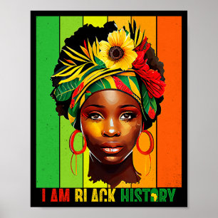 Affiche Je suis les femmes de l'histoire noire Mois Reine