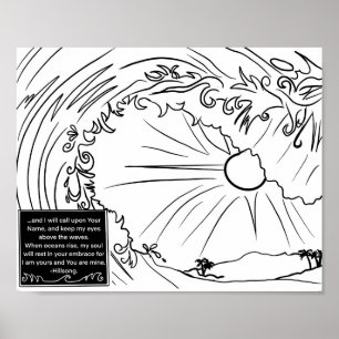 Affiche Je suis les vôtres, grande vague tropicale colorat