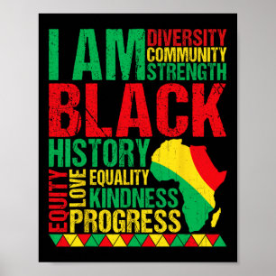 Affiche Je suis l'histoire noire Afro-Américaine Histoire