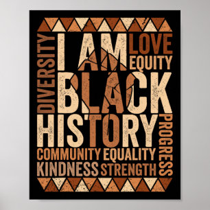 Affiche Je suis l'histoire noire Afro-Américaine Histoire