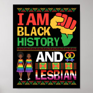 Affiche Je suis l'histoire noire et la fierté lesbienne LG