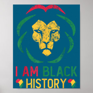 Affiche Je suis l'histoire noire fierté noire afro-américa