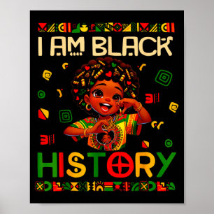 Affiche Je suis l'histoire noire Fille afro-américaine Noi
