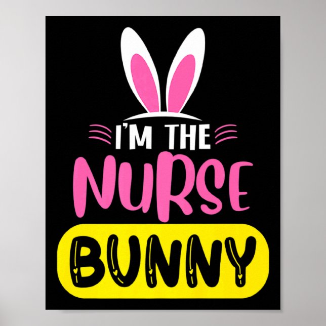 Affiche Je Suis L'infirmière Lapin Oreilles De Lapin Oeuf  (Devant)