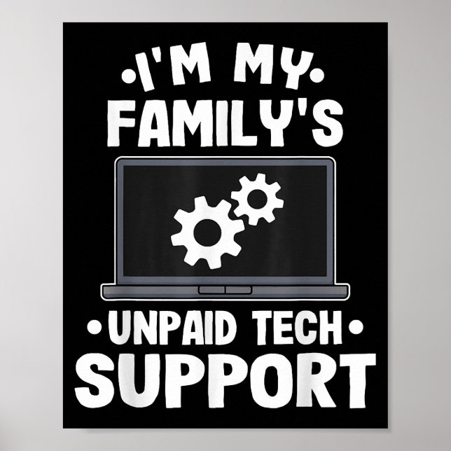 Affiche Je suis l'ordinateur drôle de soutien technique no (Devant)
