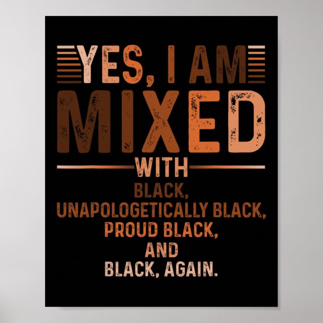 Affiche Je Suis Mélangé Avec Black Fier Black Histoire Moi (Devant)