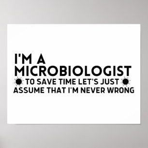 Affiche Je suis Microbiologiste pour gagner du temps Suppo