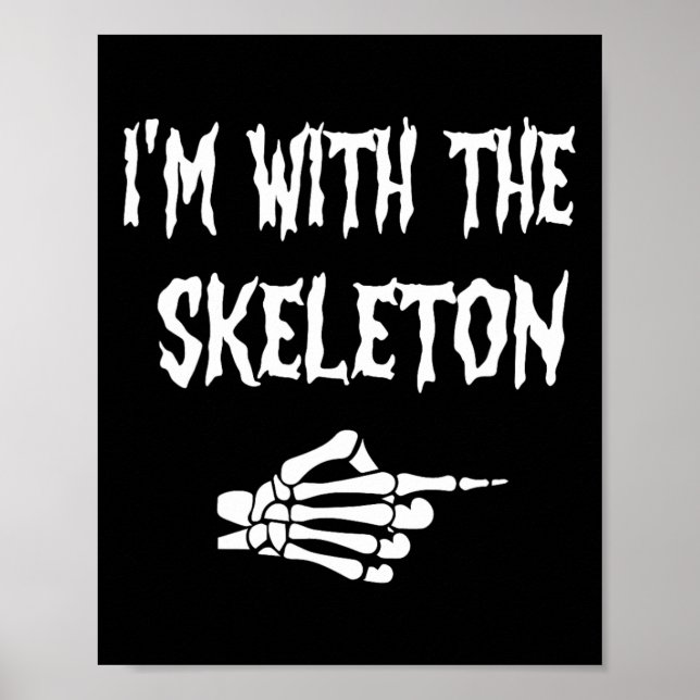 Affiche Je suis mignon avec des couples d'Halloween squele (Devant)