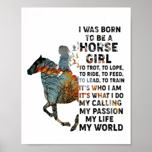 Affiche Je Suis Née Pour Être Une Fille De Cheval À Trot H