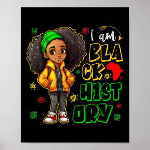 Affiche Je Suis Noir Histoire Mois Ados Enfants Filles Afr