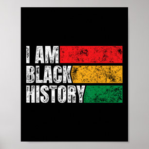 Affiche Je Suis Noir Histoire Mois Drôle Vintage Junetdix