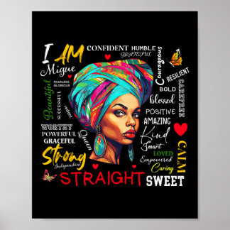 Affiche Je Suis Noir Histoire Mois Femmes Fille Afro Noir