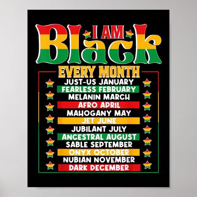 Affiche Je suis Noir Tous Les Mois Junetdix Black History  (Devant)