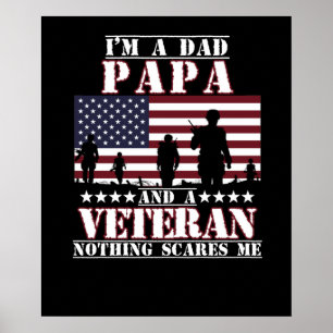 Affiche Je suis papa Papa Papa et un vétéran Bonne fête de