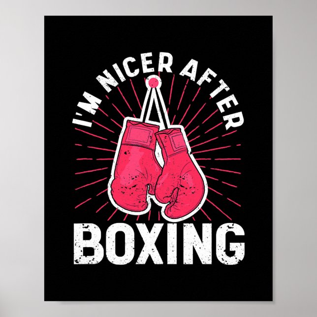 Affiche Je suis plus agréable après la boxe gym Sport Boxe (Devant)