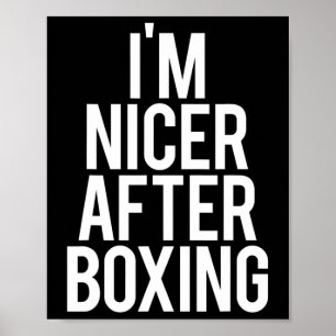 Affiche Je suis plus gentil après la boxe Funny Gym dire F
