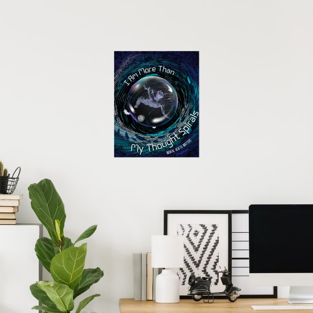 Affiche Je suis plus que mes spirales de pensées Santé men (Bureau à domicile)