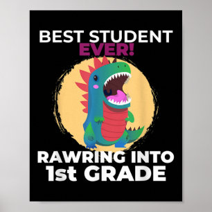 Affiche Je suis prêt à écraser la première année dinosaure
